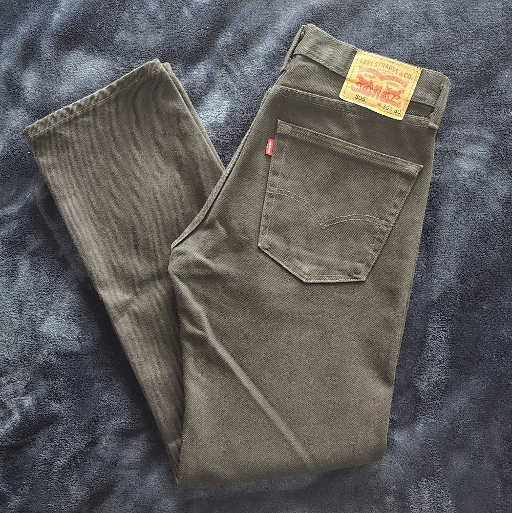 Levi's 505 Men's Slim Straight Jeans in Black Size 30